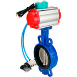 Water Butterfly Valve for abrasive media  Elephant WBV1632E-2W-Fb-H DN40-200 16 bar body - QT450 cast iron, disc - 316L stainless steel, seal - EPDM, with pneumatic actuator PA-DA-XXX, pneumatic distributor 4V320-10 220V and ALS200D magnetic switch