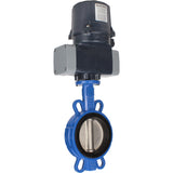 Schmetterlingsventile für abrasive Medien Elephant WBV1632E-2W-Fb-Flansch, Gehäuse - Gusseisen QT450, Scheibe - Edelstahl 316L, Dichtung - EPDM, mit elektrischem Vierteldreh-Antrieb Elephant QTSA-N-EM-O0-220VAC