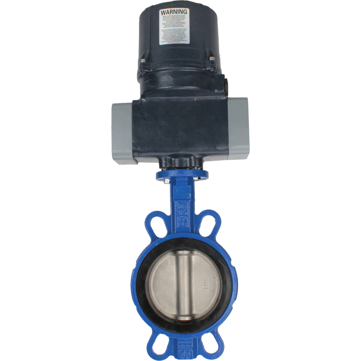 Schmetterlingsventile für abrasive Medien Elephant WBV1632E-2W-Fb-Flansch, Gehäuse - Gusseisen QT450, Scheibe - Edelstahl 316L, Dichtung - EPDM, mit elektrischem Vierteldreh-Antrieb Elephant QTSA-N-EM-O0-220VAC