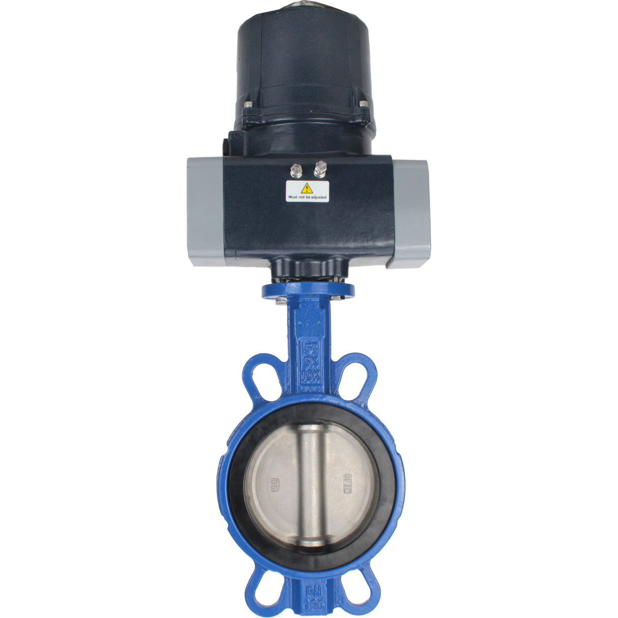 Schmetterlingsventile für abrasive Medien Elephant WBV1632E-2W-Fb-Flansch, Gehäuse - Gusseisen QT450, Scheibe - Edelstahl 316L, Dichtung - EPDM, mit elektrischem Vierteldreh-Antrieb Elephant QTSA-N-EM-O0-220VAC