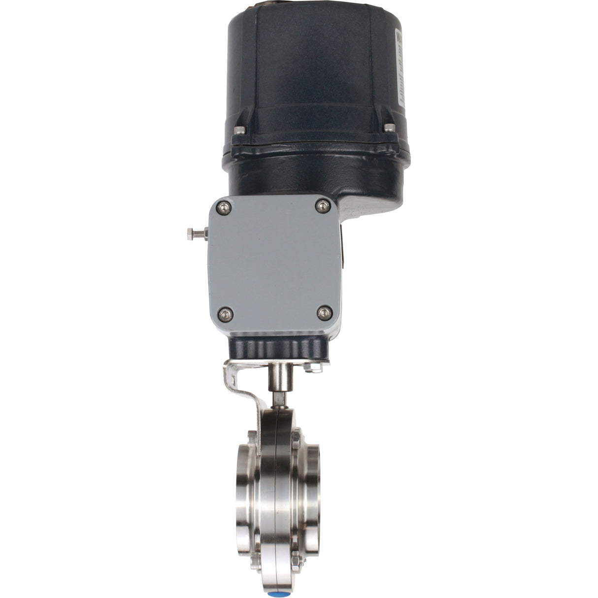 Absperrklappen Elephant WBV3131E-2W-C-H klumpig, Gehäuse - lebensmittelechter Edelstahl AISI 304, Scheibe - Edelstahl AISI 304, Dichtung - EPDM, mit elektrischem Vierteldrehantrieb Elephant QTSA-N-EM-O0-220VAC
