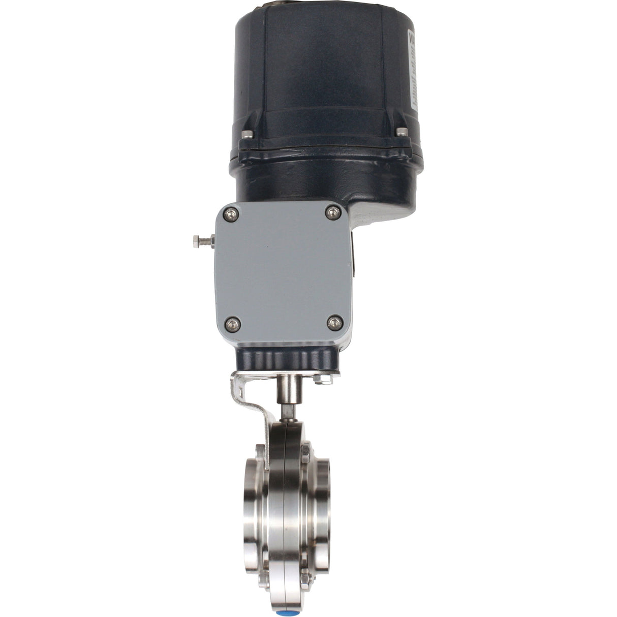 Absperrklappen Elephant WBV3131E-2W-C-H klumpig, Gehäuse - lebensmittelechter Edelstahl AISI 304, Scheibe - Edelstahl AISI 304, Dichtung - EPDM, mit elektrischem Vierteldrehantrieb Elephant QTSA-N-EM-O0-220VAC