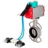 Disc rotary valves Elephant WBV3131E-2W-Fb-H DN50-250 16 bar body - 304 stainless steel, disc - 304 stainless steel, seal - EPDM, with pneumatic actuator PA-DA-XXX, pneumatic distributor 4V320-10 220V and ALS200D magnetic switch