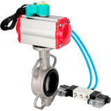 Disc rotary valves Elephant WBV3131E-2W-Fb-H DN50-250 16 bar body - 304 stainless steel, disc - 304 stainless steel, seal - EPDM, with pneumatic actuator PA-DA-XXX, pneumatic distributor 4V320-10 220V and ALS200D magnetic switch