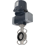 Absperrklappen Elephant WBV3131E-2W-Fb-H zwischenflanschig, Gehäuse - Edelstahl 304, Scheibe - Edelstahl 304, Dichtung - EPDM, mit elektrischem Vierteldrehantrieb Elephant QTSA-N-EM-O0-220VAC