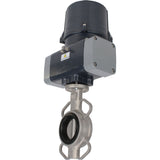 Absperrklappen Elephant WBV3131E-2W-Fb-H zwischenflanschig, Gehäuse - Edelstahl 304, Scheibe - Edelstahl 304, Dichtung - EPDM, mit elektrischem Vierteldrehantrieb Elephant QTSA-N-EM-O0-220VAC