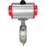 Water Butterfly Valve Elephant WBV3131N-2W-Fb-H, Gehäusematerial - Edelstahl AISI 304, Scheibenmaterial - Edelstahl AISI 304, Dichtung - NBR, pneumatischer Antrieb PA-DA Doppelwirkung, 4M310-08 24V