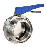 Wasser-Schmetterlingsventil Elephant WBV3131E-2W-T-H, Gehäusematerial - lebensmittelechter Edelstahl 304, Scheibenmaterial - Edelstahl AISI 304, Dichtung - EPDM, mit Gewinde, mit Griff