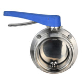 Wasser-Schmetterlingsventil Elephant WBV3131E-2W-T-H, Gehäusematerial - lebensmittelechter Edelstahl 304, Scheibenmaterial - Edelstahl AISI 304, Dichtung - EPDM, mit Gewinde, mit Griff