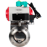 Disc rotary valves Elephant WBV3131E-2W-T-H DN15-100 10 bar threaded, food-grade stainless steel 304, seal - EPDM, with pneumatic actuator PA-DA-XXX, pneumatic distributor 4M310-08 220V and ALS200D magnetic switch