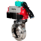 Disc rotary valves Elephant WBV3131E-2W-T-H DN15-100 10 bar threaded, food-grade stainless steel 304, seal - EPDM, with pneumatic actuator PA-DA-XXX, pneumatic distributor 4M310-08 220V and ALS200D magnetic switch