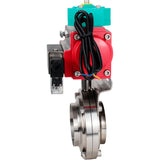 Disc rotary valves Elephant WBV3131E-2W-T-H DN15-100 10 bar threaded, food-grade stainless steel 304, seal - EPDM, with pneumatic actuator PA-DA-XXX, pneumatic distributor 4M310-08 220V and ALS200D magnetic switch