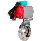 Disc rotary valves Elephant WBV3131E-2W-T-H DN15-100 10 bar threaded, food-grade stainless steel 304, seal - EPDM, with pneumatic actuator PA-DA-XXX, pneumatic distributor 4M310-08 220V and ALS200D magnetic switch