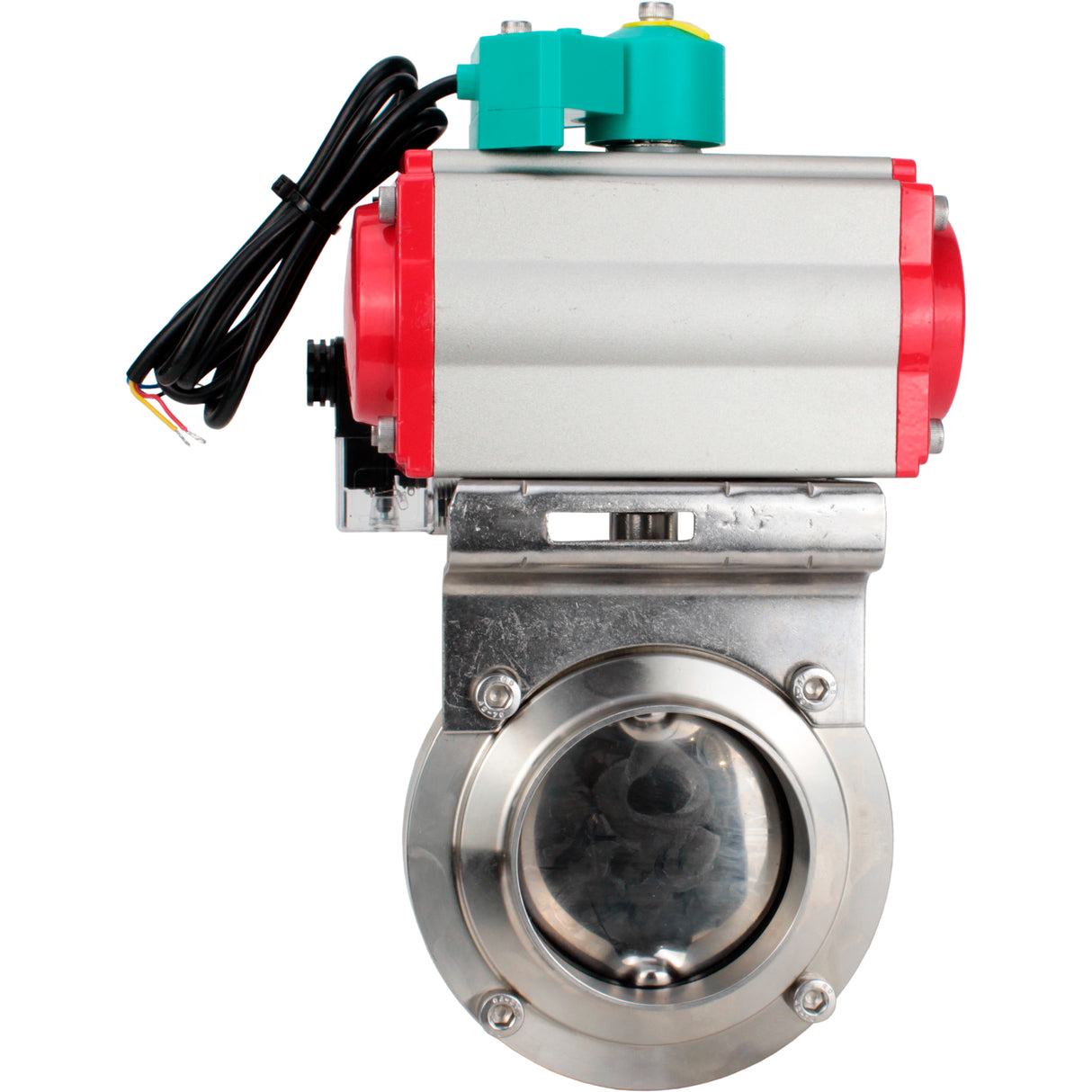 Disc rotary valves Elephant WBV3131E-2W-T-H DN15-100 10 bar threaded, food-grade stainless steel 304, seal - EPDM, with pneumatic actuator PA-DA-XXX, pneumatic distributor 4M310-08 220V and ALS200D magnetic switch