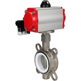 Wasser-Schmetterlingsventil Elephant WBV3131P-2W-Fb-H, Gehäusematerial - Edelstahl AISI 304, Scheibenmaterial - Edelstahl AISI 304, Dichtung - PTFE, pneumatischer Antrieb PA-SA mit Rückstellfedern, 4M310-08 220V