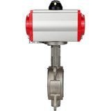 Wasser-Schmetterlingsventil Elephant WBV3131P-2W-Fb-H, Gehäusematerial - Edelstahl AISI 304, Scheibenmaterial - Edelstahl AISI 304, Dichtung - PTFE, pneumatischer Antrieb PA-DA Doppelwirkung, 4M310-08 24V