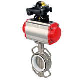 Water Butterfly Valve Elephant WBV3131P-2W-Fb-H, Gehäusematerial - Edelstahl AISI 304, Scheibenmaterial - Edelstahl AISI 304, Dichtung - PTFE, pneumatischer Antrieb PA-DA Doppelwirkung, 4M310-08 24V, LSU APL-210N