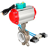 Disc rotary valves Elephant WBV3131P-2W-Fb-H DN50-250 16 bar body - 304 stainless steel, disc - 304 stainless steel, seal - PTFE, with pneumatic actuator PA-DA-XXX, pneumatic distributor 4V320-10 220V and ALS200D magnetic switch