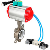 Disc rotary valves Elephant WBV3131P-2W-Fb-H DN50-250 16 bar body - 304 stainless steel, disc - 304 stainless steel, seal - PTFE, with pneumatic actuator PA-DA-XXX, pneumatic distributor 4V320-10 220V and ALS200D magnetic switch