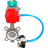 Disc rotary valves Elephant WBV3131P-2W-Fb-H DN50-250 16 bar body - 304 stainless steel, disc - 304 stainless steel, seal - PTFE, with pneumatic actuator PA-DA-XXX, pneumatic distributor 4V320-10 220V and ALS200D magnetic switch