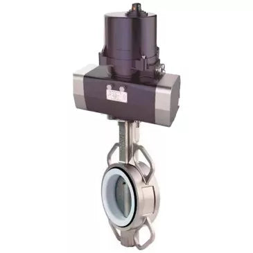 Butterfly valves Elephant WBV3131N-2W-Fb-H interflanged, body - stainless steel 304, disc - stainless steel 304, seal - NBR, with electric quarter turn actuator Elephant QTSA-N-EM-O0-220VAC