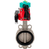 Water Butterfly Valve Elephant WBV3232V-2W-Fb-H DN50-300 16 bar case - 316L stainless steel, disc - 316L stainless steel, seal - Viton, with pneumatic actuator PA-DA-XXX, pneumatic distributor 4M310-08 NAMUR 24V and ALS200D magnetic switch