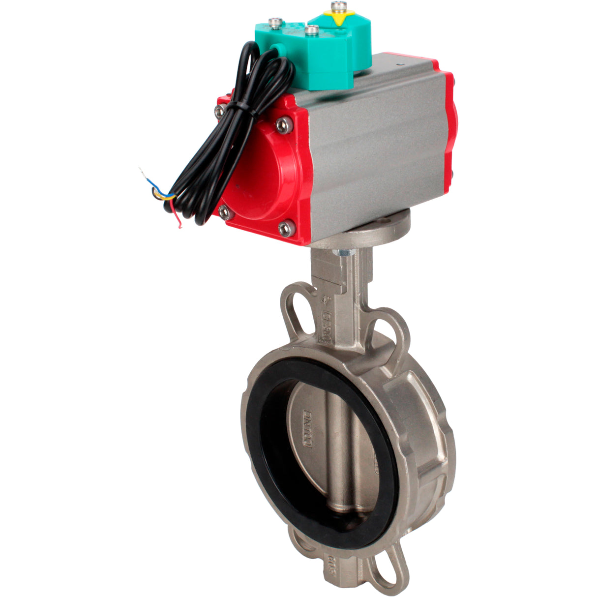 Water Butterfly Valve Elephant WBV3232V-2W-Fb-H DN50-300 16 bar case - 316L stainless steel, disc - 316L stainless steel, seal - Viton, with pneumatic drive PA-DA-XXX and ALS200D magnetic switch