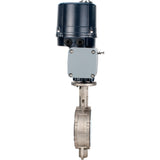 Absperrklappen Elephant WBV3232P-2W-Fb-H mit Zwischenflansch, Gehäuse - Edelstahl AISI 316L, Scheibe - Edelstahl 316L, Dichtung - PTFE, mit elektrischem Vierteldrehantrieb Elephant QTSA-N-EM-O0-220VAC