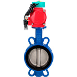 Water Butterfly Valve Elephant WBV3432V-2W-Fb-H DN50-300 16 bar body - WCB carbon steel, disc - 316L stainless steel, seal - Viton, with pneumatic actuator PA-DA-XXX, pneumatic distributor 4M310-08 NAMUR 24V and ALS200D magnetic switch