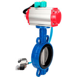 Water Butterfly Valve Elephant WBV3432V-2W-Fb-H DN50-300 16 bar body - WCB carbon steel, disc - 316L stainless steel, seal - Viton, with pneumatic actuator PA-DA-XXX, pneumatic distributor 4V320-08 220V and ALS200D magnetic switch