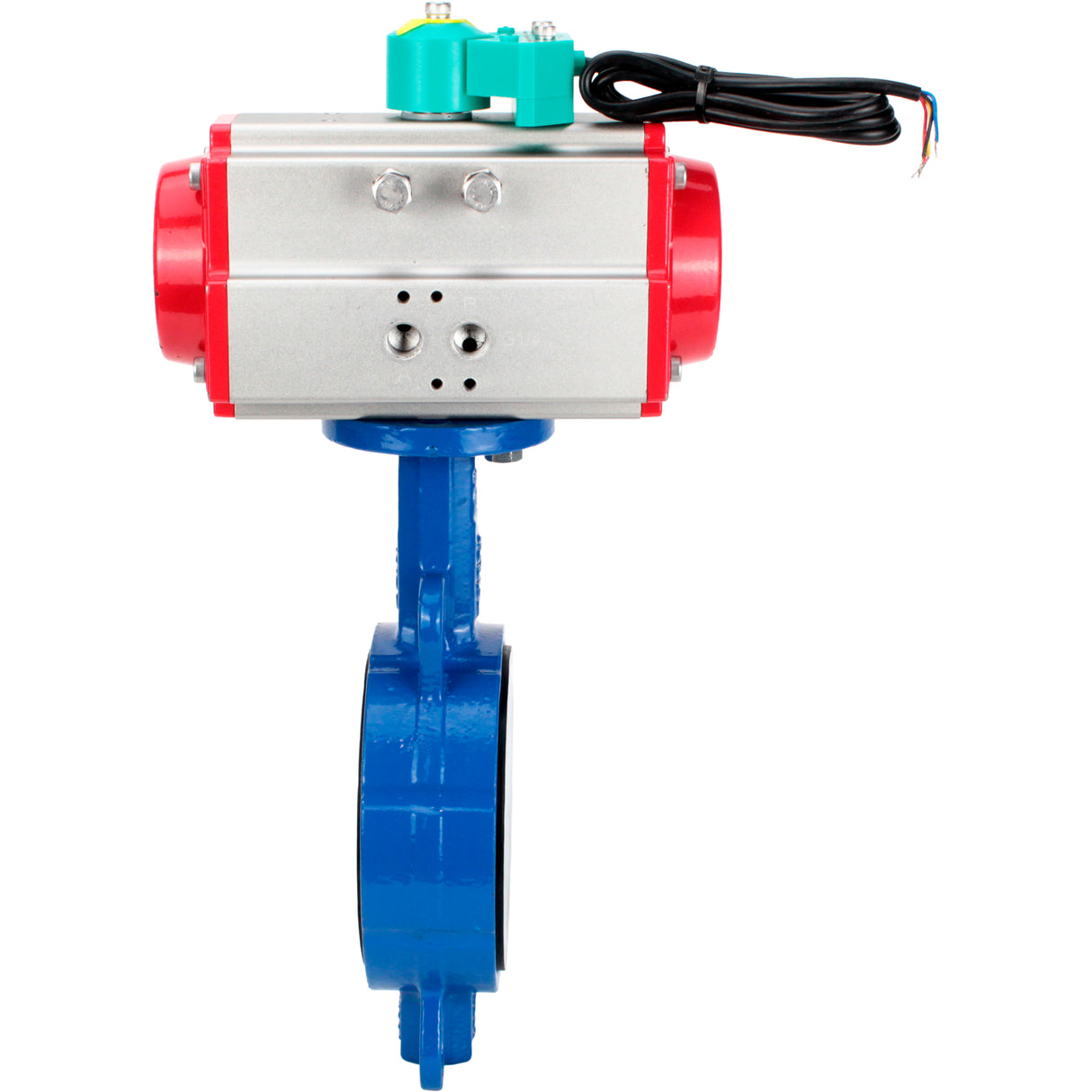 Water Butterfly Valve Elephant WBV3432P-2W-Fb-H DN40-300 16 bar body - WCB carbon steel, disc - 316L stainless steel, seal - PTFE, with pneumatic drive PA-DA-XXX and ALS200D magnetic switch