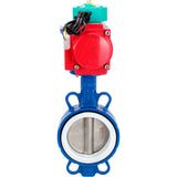 Water Butterfly Valve Elephant WBV3432P-2W-Fb-H DN40-300 16 bar body - WCB carbon steel, disc - 316L stainless steel, seal - PTFE, with pneumatic drive PA-DA-XXX and ALS200D magnetic switch