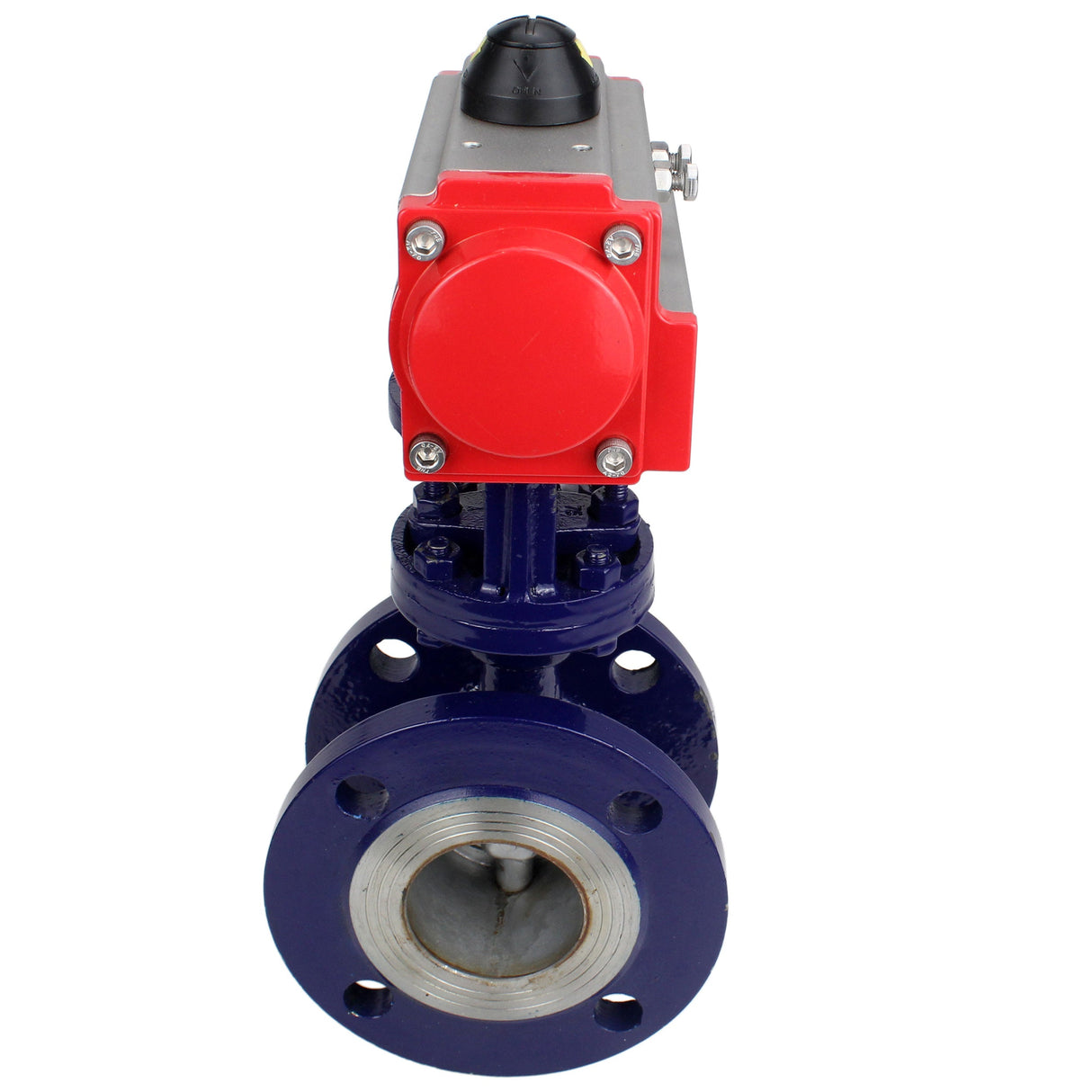 Wasser-Schmetterlingsventil Elephant WBV3EX-3432M-1W-F-ISO, Gehäusematerial - Kohlenstoffstahl, Scheibenmaterial - Edelstahl AISI 316, Dichtung - Metall, pneumatischer Antrieb PA-SA mit Rückstellfedern