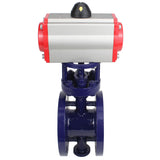 Wasser-Schmetterlingsventil Elephant WBV3EX-3432M-1W-F-ISO, Gehäusematerial - Kohlenstoffstahl, Scheibenmaterial - Edelstahl AISI 316, Dichtung - Metall, pneumatischer Antrieb PA-SA mit Rückstellfedern