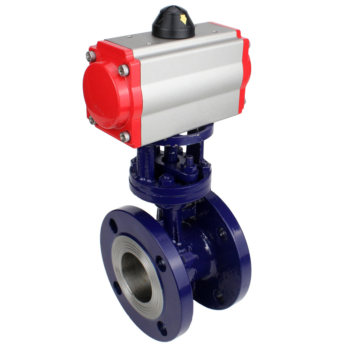 Wasser-Schmetterlingsventil Elephant WBV3EX-3432M-1W-F-ISO, Gehäusematerial - Kohlenstoffstahl, Scheibenmaterial - Edelstahl AISI 316, Dichtung - Metall, pneumatischer Antrieb PA-SA mit Rückstellfedern