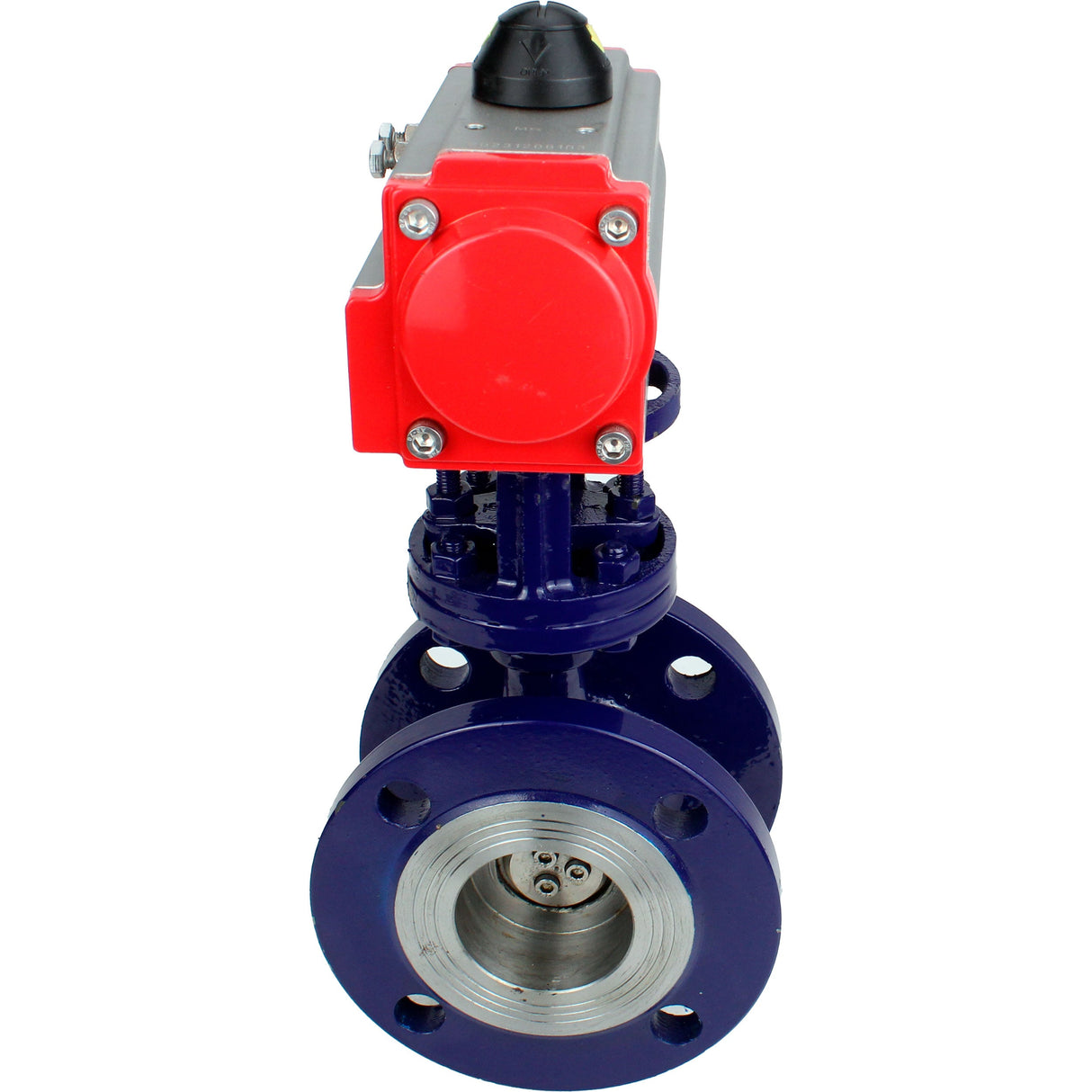 Wasser-Schmetterlingsventil Elephant WBV3EX-3432M-1W-F-ISO, Gehäusematerial - Kohlenstoffstahl, Scheibenmaterial - Edelstahl AISI 316, Dichtung - Metall, pneumatischer Antrieb PA-SA mit Rückstellfedern