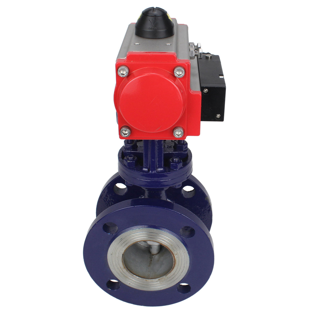 Wasser-Schmetterlingsventil Elephant WBV3EX-3432M-1W-F-ISO, Gehäusematerial - Kohlenstoffstahl, Scheibenmaterial - Edelstahl AISI 316, Dichtung - Metall, pneumatischer Antrieb PA-SA mit Rückstellfedern, 4M310-08 24V