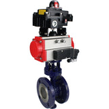 Wasser-Schmetterlingsventil Elephant WBV3EX-3432M-1W-F-ISO, Gehäusematerial - Kohlenstoffstahl, Scheibenmaterial - Edelstahl AISI 316, Dichtung - Metall, pneumatischer Antrieb PA-SA mit Rückstellfedern, 4M310-08 220V, LSU APL-410N EX