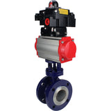 Wasser-Schmetterlingsventil Elephant WBV3EX-3432M-1W-F-ISO, Gehäusematerial - Kohlenstoffstahl, Scheibenmaterial - Edelstahl AISI 316, Dichtung - Metall, pneumatischer Antrieb PA-SA mit Rückstellfedern, 4M310-08 24V, LSU APL-410N EX
