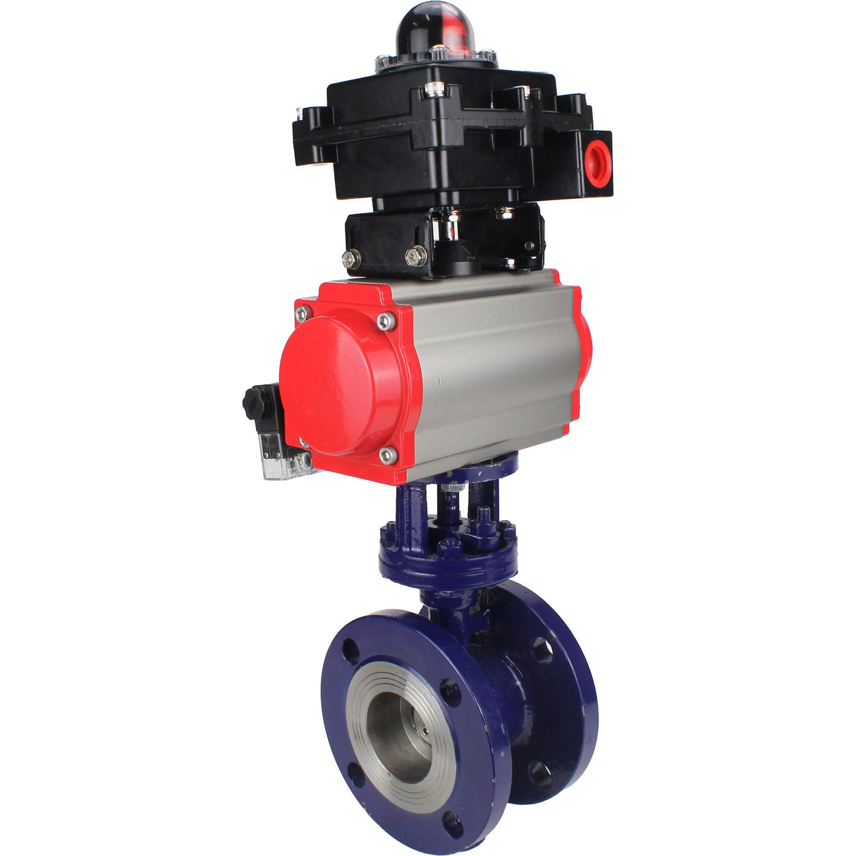Wasser-Schmetterlingsventil Elephant WBV3EX-3432M-1W-F-ISO, Gehäusematerial - Kohlenstoffstahl, Scheibenmaterial - Edelstahl AISI 316, Dichtung - Metall, pneumatischer Antrieb PA-SA mit Rückstellfedern, 4M310-08 24V, LSU APL-410N EX
