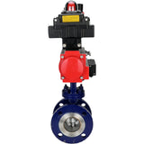 Wasser-Schmetterlingsventil Elephant WBV3EX-3432M-1W-F-ISO, Gehäusematerial - Kohlenstoffstahl, Scheibenmaterial - Edelstahl AISI 316, Dichtung - Metall, pneumatischer Antrieb PA-SA mit Rückstellfedern, 4M310-08 24V, LSU APL-410N EX ATU AFC2000