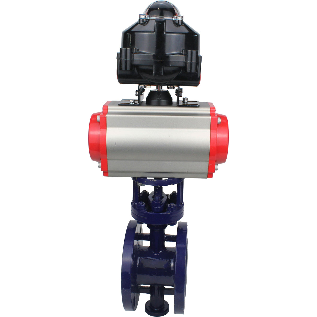 Wasser-Schmetterlingsventil Elephant WBV3EX-3432M-1W-F-ISO, Gehäusematerial - Kohlenstoffstahl, Scheibenmaterial - Edelstahl AISI 316, Dichtung - Metall, pneumatischer Antrieb PA-SA mit Rückstellfedern, 4M310-08 220V, LSU APL-510N EX
