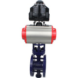 Wasser-Schmetterlingsventil Elephant WBV3EX-3432M-1W-F-ISO, Gehäusematerial - Kohlenstoffstahl, Scheibenmaterial - Edelstahl AISI 316, Dichtung - Metall, pneumatischer Antrieb PA-SA mit Rückstellfedern, 4M310-08 220V, LSU APL-510N EX