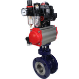 Wasser-Schmetterlingsventil Elephant WBV3EX-3432M-1W-F-ISO, Gehäusematerial - Kohlenstoffstahl, Scheibenmaterial - Edelstahl AISI 316, Dichtung - Metall, pneumatischer Antrieb PA-DA Doppelwirkung, 4M310-08 220V, LSU APL-510N EX, ATU AFC2000