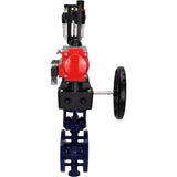 Wasser-Schmetterlingsventil Elephant WBV3EX-3432M-1W-F-ISO, Gehäusematerial - Kohlenstoffstahl, Scheibenmaterial - Edelstahl AISI 316, Dichtung - Metall, pneumatischer Antrieb PA-DA Doppelwirkung, 4M310-08 24V Handrad MON, ATU AFC2000