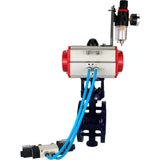 Wasser-Schmetterlingsventil Elephant WBV3EX-3432M-1W-F-ISO, Gehäusematerial - Kohlenstoffstahl, Scheibenmaterial - Edelstahl AISI 316, Dichtung - Metall, pneumatischer Antrieb PA-SA mit Rückstellfedern, 4V320-08 220V ATU AFC2000