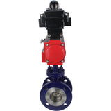 Wasser-Schmetterlingsventil Elephant WBV3EX-3431M-1W-F-ISO, Gehäusematerial - Kohlenstoffstahl, Scheibenmaterial - Edelstahl AISI 304, Dichtung - Metall, pneumatischer Antrieb PA-SA mit Rückstellfedern, , LSU APL-410N EX