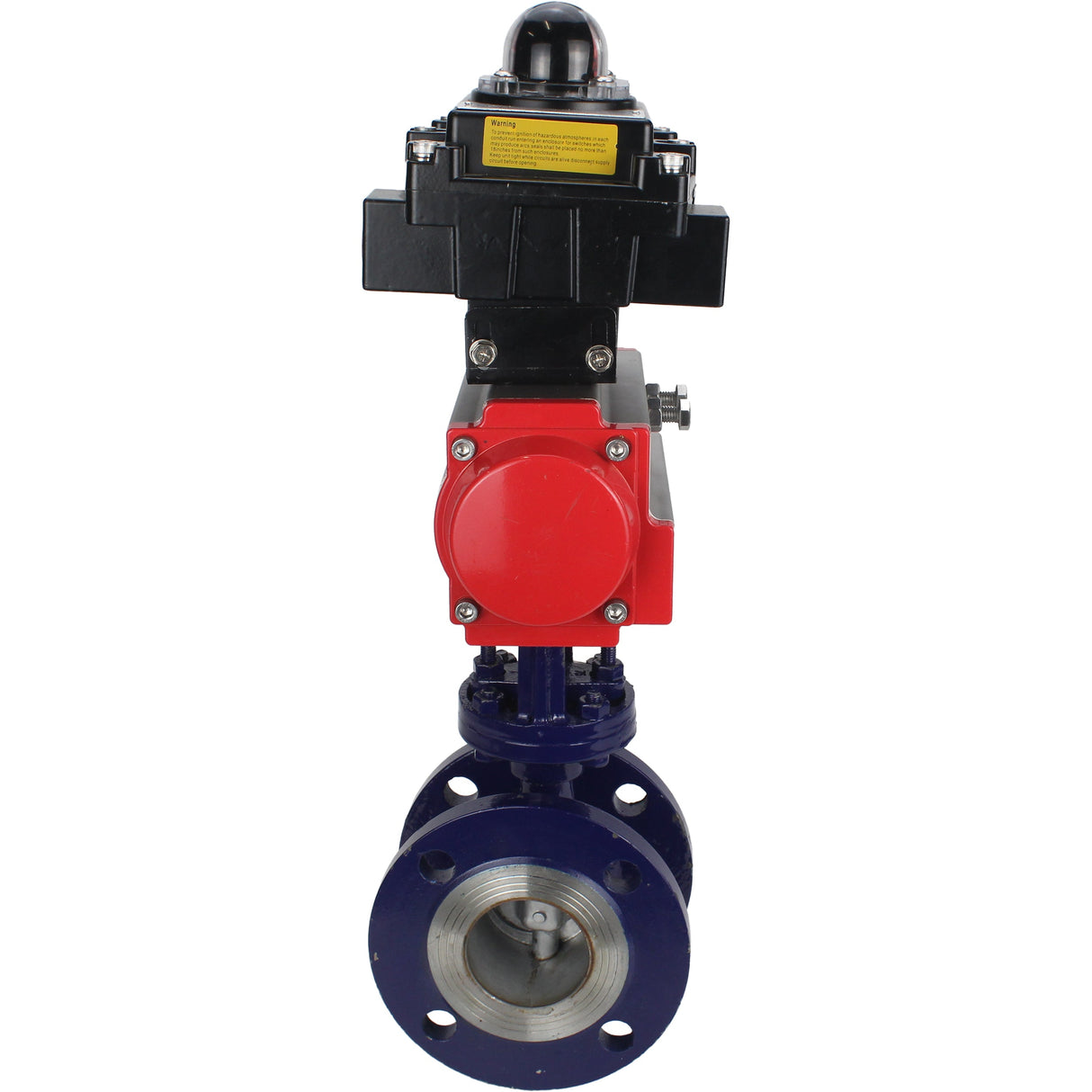 Wasser-Schmetterlingsventil Elephant WBV3EX-3431M-1W-F-ISO, Gehäusematerial - Kohlenstoffstahl, Scheibenmaterial - Edelstahl AISI 304, Dichtung - Metall, pneumatischer Antrieb PA-SA mit Rückstellfedern, , LSU APL-410N EX