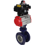Wasser-Schmetterlingsventil Elephant WBV3EX-3431M-1W-F-ISO, Gehäusematerial - Kohlenstoffstahl, Scheibenmaterial - Edelstahl AISI 304, Dichtung - Metall, pneumatischer Antrieb PA-DA Doppelwirkung, LSU APL-410N EX