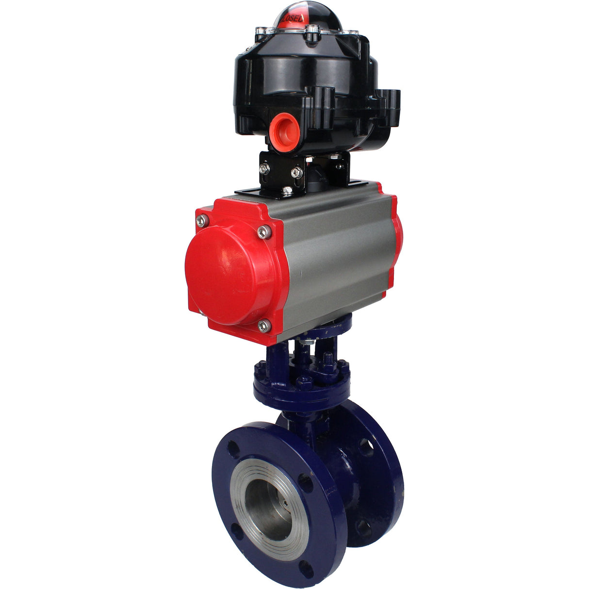 Wasser-Schmetterlingsventil Elephant WBV3EX-3432M-1W-F-ISO, Gehäusematerial - Kohlenstoffstahl, Scheibenmaterial - Edelstahl AISI 316, Dichtung - Metall, pneumatischer Antrieb PA-DA Doppelwirkung, LSU APL-510N EX
